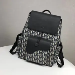 Saddle shoulder bag with Oblique print