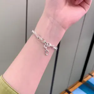 925 silver double G charm bracelet