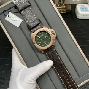Panerai PAM382 47mm Watch with Bronze Green Dial