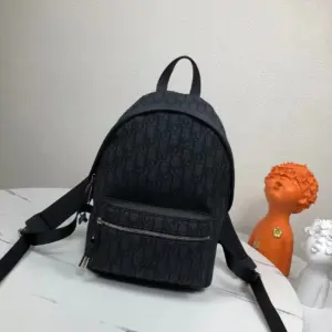 Rider shoulder backpack with Oblique print, cow leather