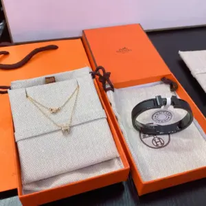 Qixi gift Hermes black warrior necklace pair