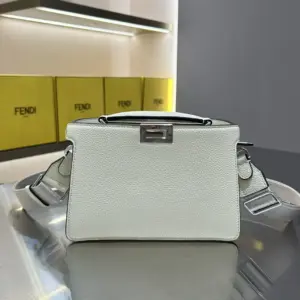 Fendi mini peekaboo hand bag with compact design