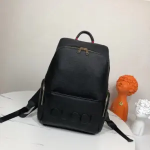Men’s shoulder backpack with calf leather, floral pattern, model 85008