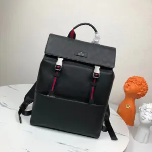 Classic shoulder backpack with cow leather, floral pattern