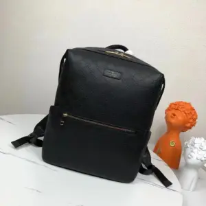 Men’s shoulder backpack with calf leather, floral pattern, model 85029