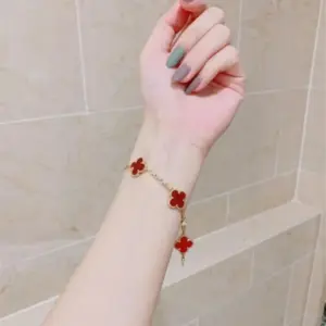 VCA red agate rainbow bracelet