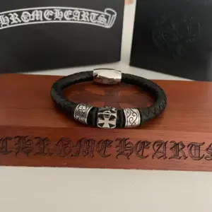 Chrome Hearts vintage cross leather rope bracelet