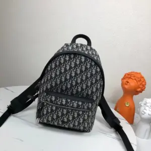 Classic college-style backpack with Oblique print