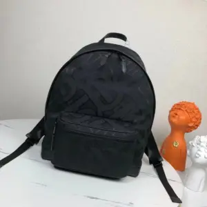 Latest backpack with grid design and smooth leather accents