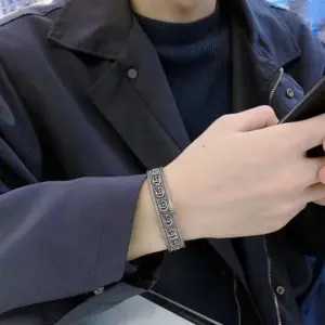 Dual G snake silver bracelet pair