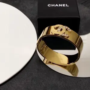 Chanel wide micro engraved bracelet