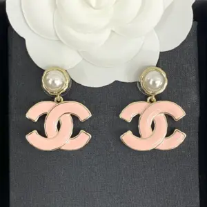 CHANEL 23 Pink Enamel Earrings