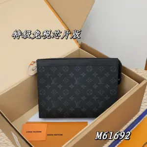 Louis Vuitton Pochtte Voyage black flower handbag