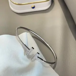 Double T Full Diamond Bracelet