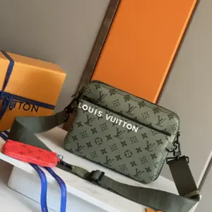Trio messenger bag with monogram canvas