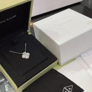 VCA white mother of pearl four leaf necklace