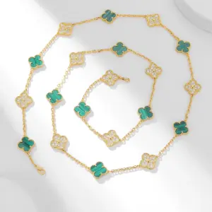 Twenty flower diamond peacock necklace