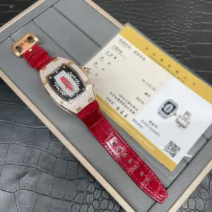 Richard Mille RM007 Red Lips Full Diamond Crocodile Leather Watch
