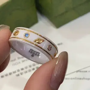 Gucci planet white ceramic ring
