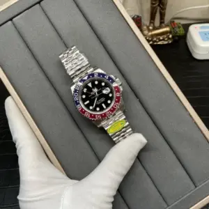 40mm Datejust red blue bezel five gem
