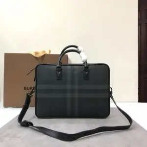Burberry leather business briefcase