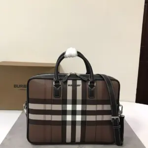 Burberry leather business briefcase