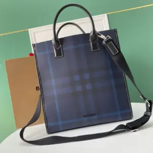 B brand large grid tote bag with Horseferry logo