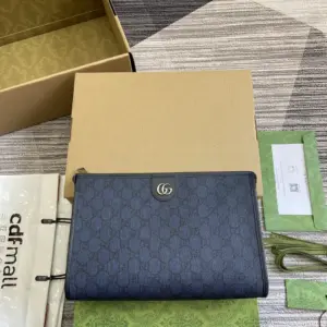Ophidia series handbag with gray black GG Supreme canvas