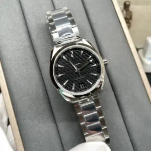 Omega Seamaster 150 black rubberwood texture 41mm watch
