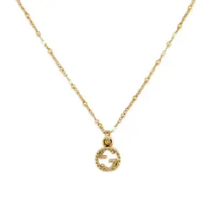 Gucci double G interlocking gold necklace