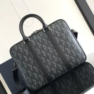 CD Diamond black canvas briefcase