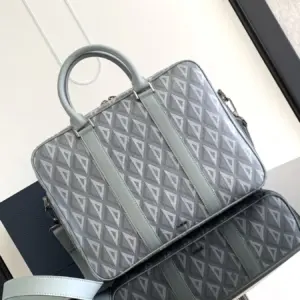 Briefcase with CD diamond pattern canvas