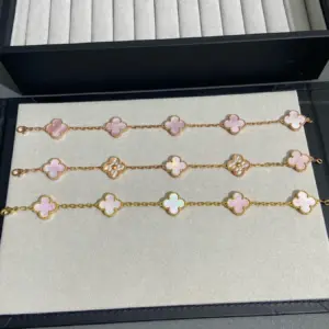 Pink pearl new five flower bracelet