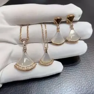 Fairy white pearl necklace bracelet earrings