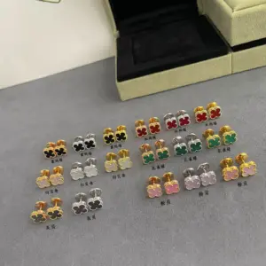 Mini four leaf clover earring collection