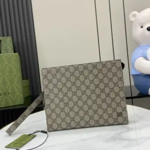 GG detail hand bag with GG Supreme canvas brown