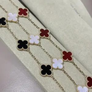 VCA red white black rainbow bracelet