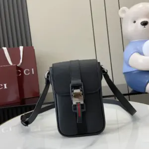 Super mini crossbody bag with black soft leather