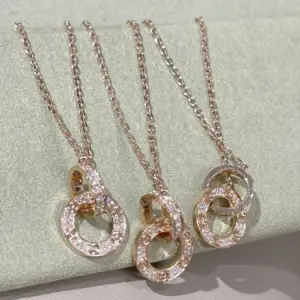 Cartier full star double ring necklace