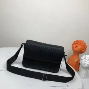 Handcrafted messenger bag with soft imported waxed calf leather trim