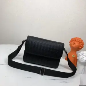 Handcrafted messenger bag with soft imported waxed calf leather trim