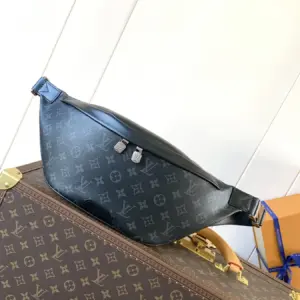 M44336 black premium leather wrist bag