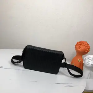 BV woven messenger bag, hand-woven design