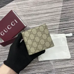 Wallet with logo fabric pattern
