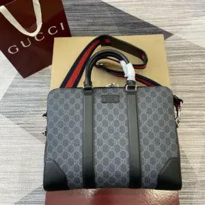Briefcase with double G monogram