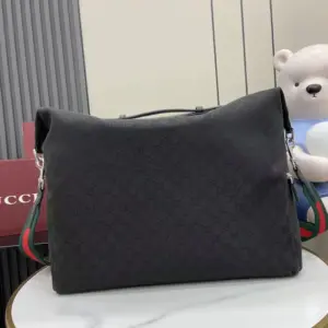 Travel bag black GG fabric model 821668
