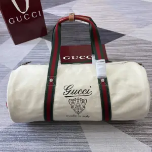 Gucci White Canvas Travel Bag